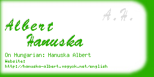 albert hanuska business card